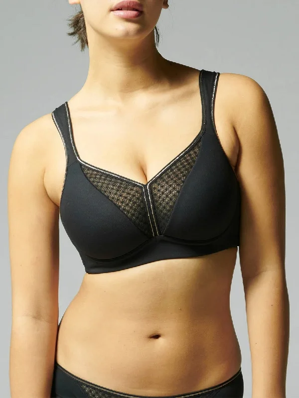 Bra with a contour memory foam cup for a natural look Simone Perele Harmony Black Sports Bra 1SA262 Bra with a contour memory foam cup for a natural look Simone Perele Harmony Black Sports Bra 1SA262