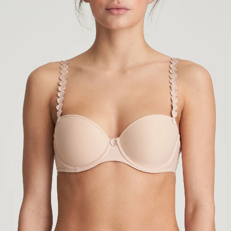 Bra with a shiny finish for a glamorous effect​ Tom Balcony Bra | Caffe Latte