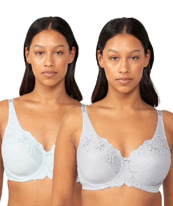 strapless bras for backless dressesTriumph Embroidered Minimiser Bra 2 Pack - Green/Grey strapless bras for backless dressesTriumph Embroidered Minimiser Bra 2 Pack - Green/Grey