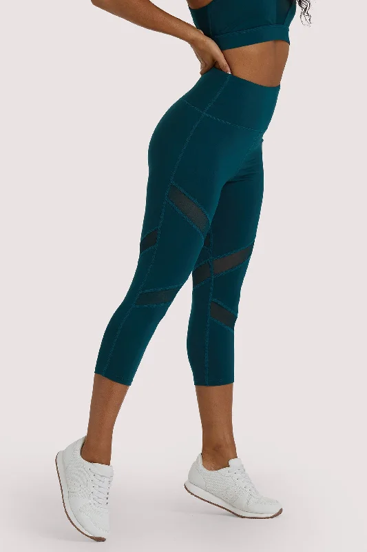 Bra with an anti - itch lining for added comfort​ Teal Crop Legging