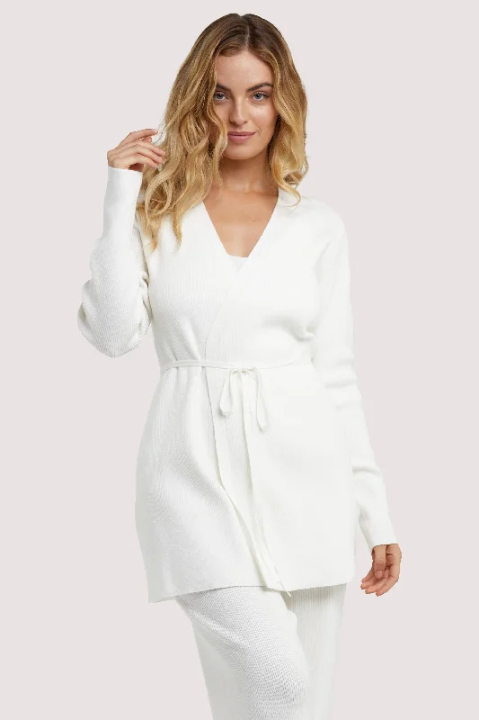 Bra with a lace - trim for an elegant and delicate touch Lounge Ivory Knitted Rib Cardigan Bra with a lace - trim for an elegant and delicate touch Lounge Ivory Knitted Rib Cardigan