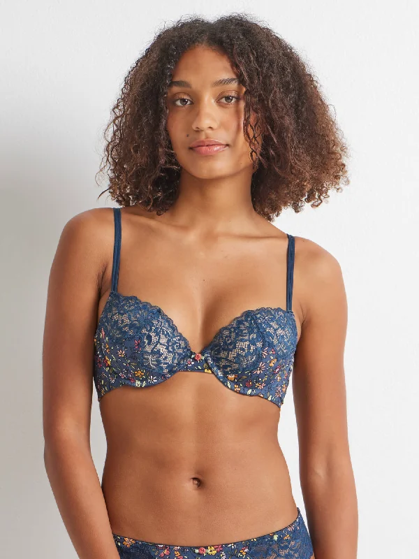 Bra with a gel - filled cup for extra comfort and support​ Be Sweet Print & Lace Push Up Bra