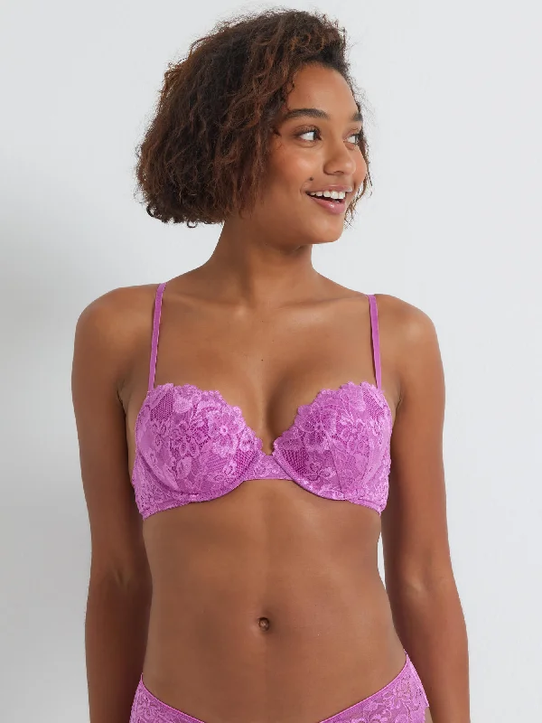 Bra with a textured fabric for added visual interest​ Brazilian Push Up Bra