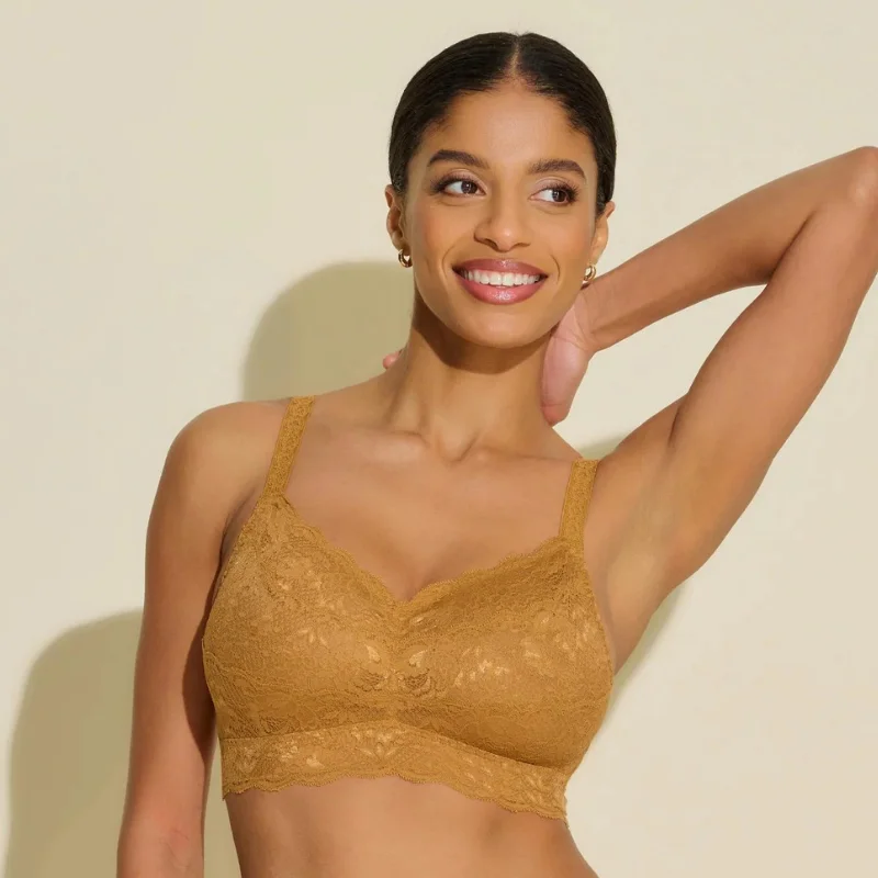 Bra with a mesh - lined cup for better breathability​ Cosabella Never Say Never Curvy Sweetie Bralette Caramellino