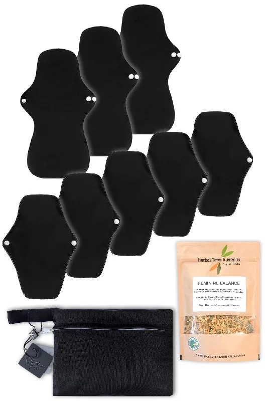 Bra with a bandeau style for a strapless and sleek look​ Day & Night Reusable Stay-Dry Pads + Hormone Balancing Tea Set