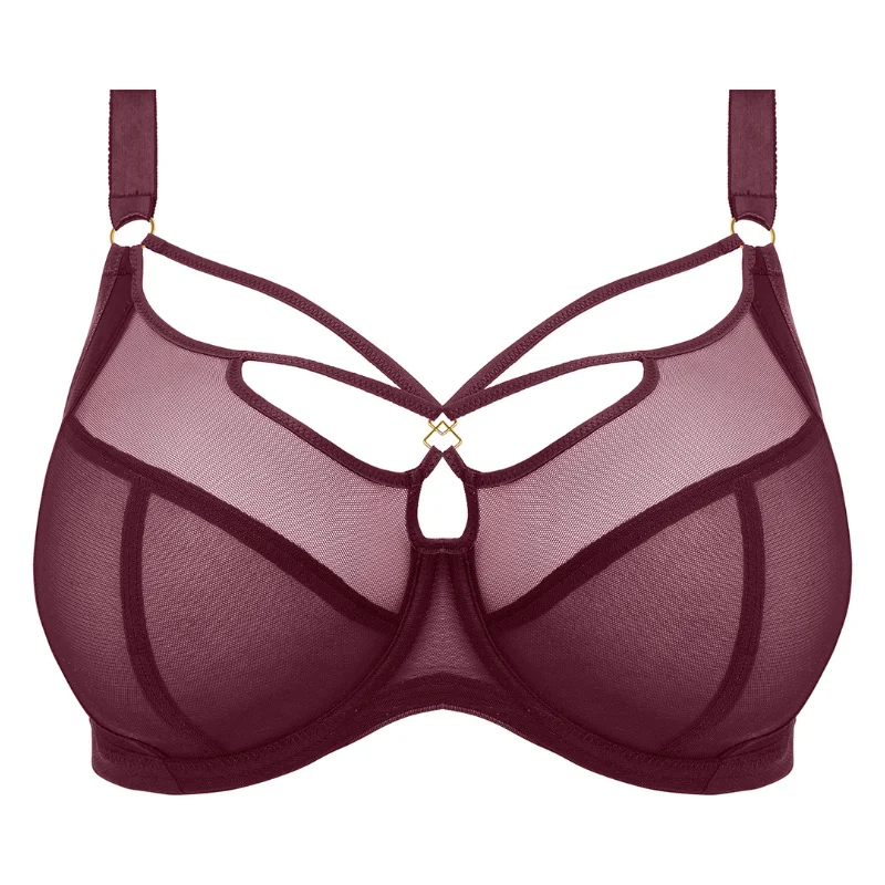 Bra with a seamless back for a smooth look under clothes​ Elomi Sachi Plunge Bra Cabernet