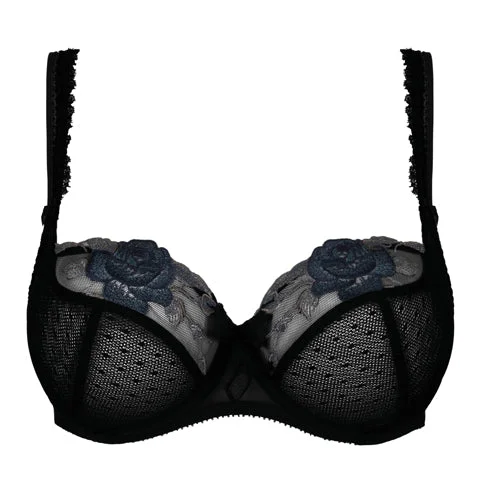 Bra with a seamless memory foam cup for a smooth silhouette​ Empreinte Garance UW Balcony Bra Black
