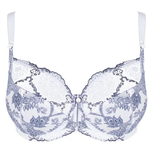 Front - closure bras for easy on and off​ Empreinte Lilly Rose UW Balcony Bra Bleu De Jouy
