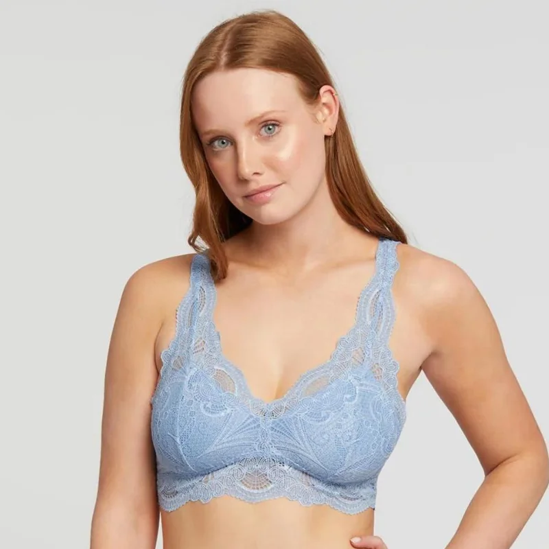 Bra with a satin - lined cup for a smooth and comfortable fit Fleur't Belle Epoque Lace Bralette Hampton Blue Bra with a satin - lined cup for a smooth and comfortable fit Fleur't Belle Epoque Lace Bralette Hampton Blue