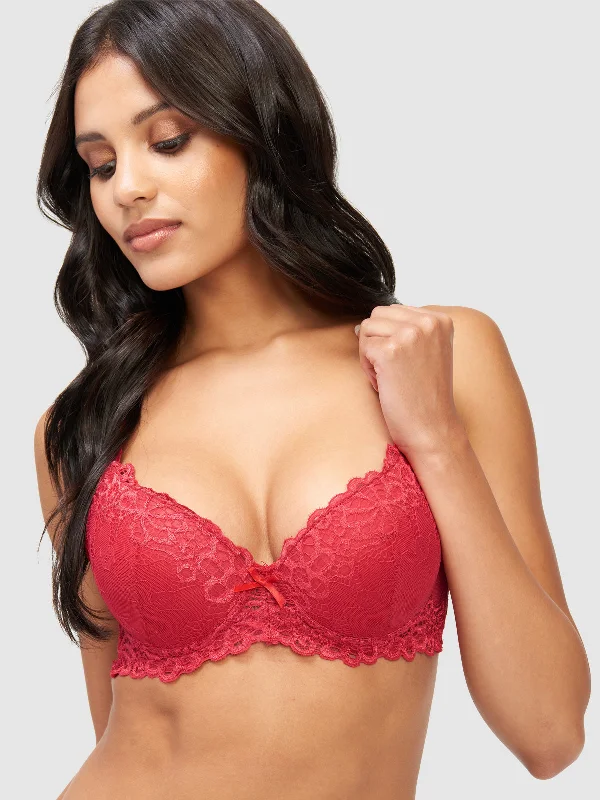 Back - closure bras with traditional hook - and - eye fastenings​ Amanda Lace Push Up Bra