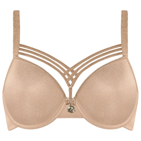 Bra with a gel - filled cup for extra comfort and support Marlies Dekkers Dame de Paris Plunge Bra Sand And Gold Bra with a gel - filled cup for extra comfort and support Marlies Dekkers Dame de Paris Plunge Bra Sand And Gold