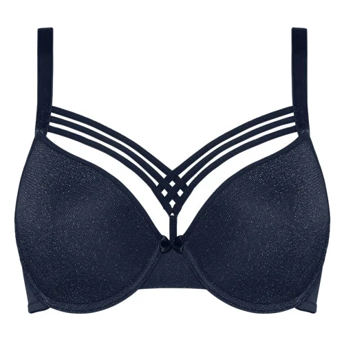 Bra with a cross - back strap design for a trendy look​ Marlies Dekkers Dame de Paris Plunge Bra Sparkling Blue