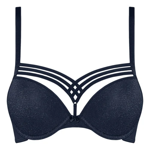 Bra with a contour memory foam cup for a natural look​ Marlies Dekkers Dame de Paris Push Up Bra Sparkling Blue