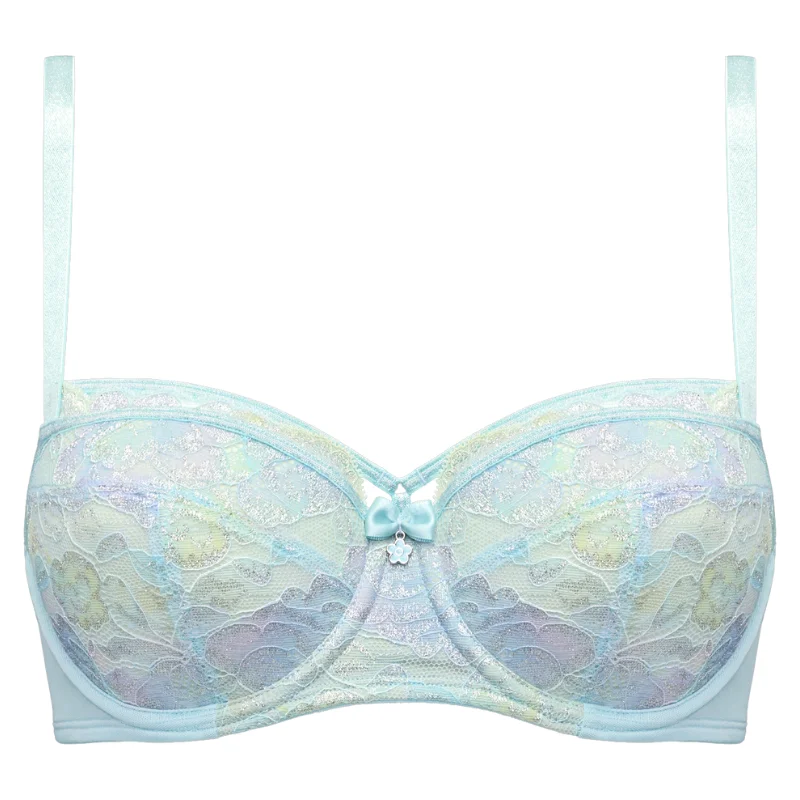 Unpadded bras for a natural and lightweight feel​ Marlies Dekkers Mariposa Balcony Bra Aqua Blue