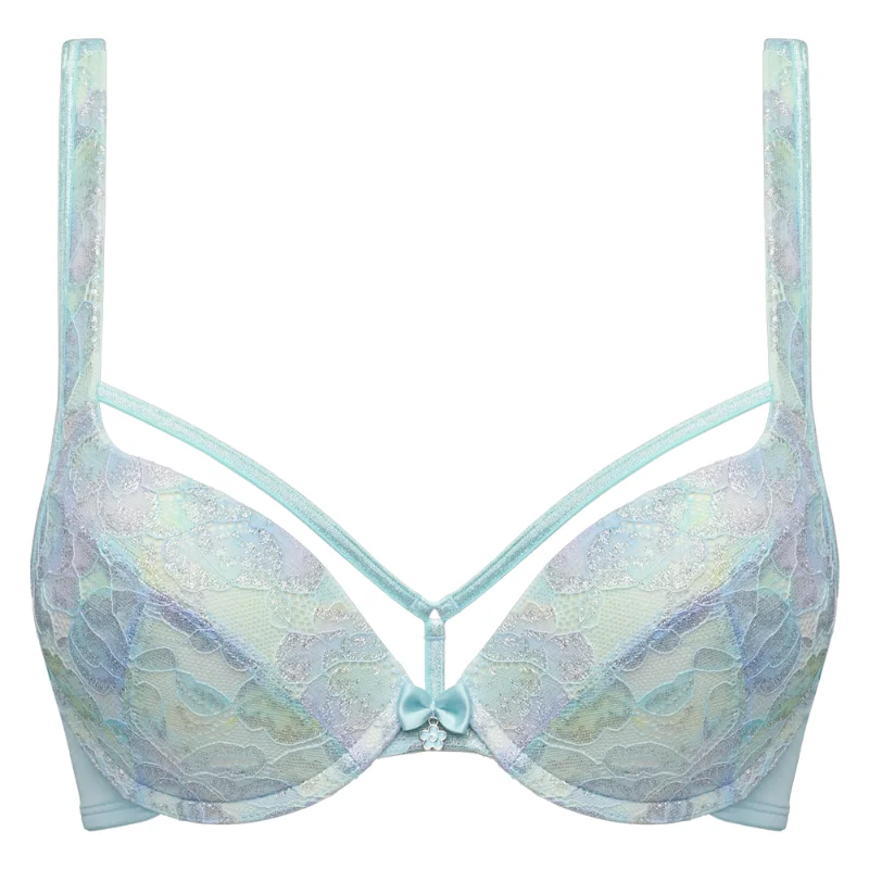 Bra with a plus - size bralette style for a trendy look​ Marlies Dekkers Mariposa Push Up Bra Aqua Blue