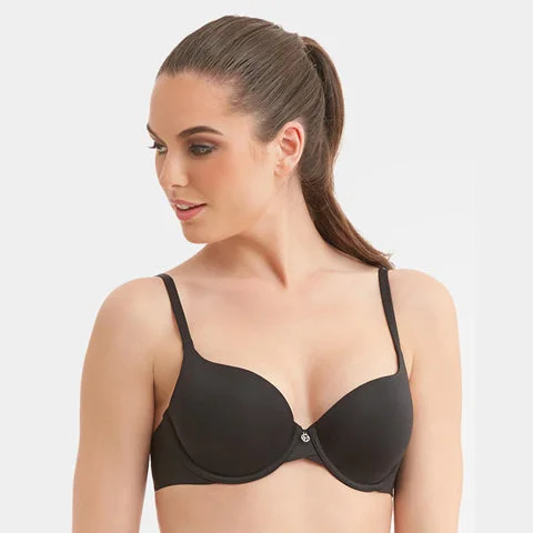 Bra with a wireless memory foam cup for ultimate comfort​ Montelle Pure T Shirt Bra Black