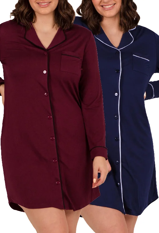 Bra with a satin - lined cup for a smooth and comfortable fit​ Buttery Soft Bamboo Pyjama Dress - 2 Pack