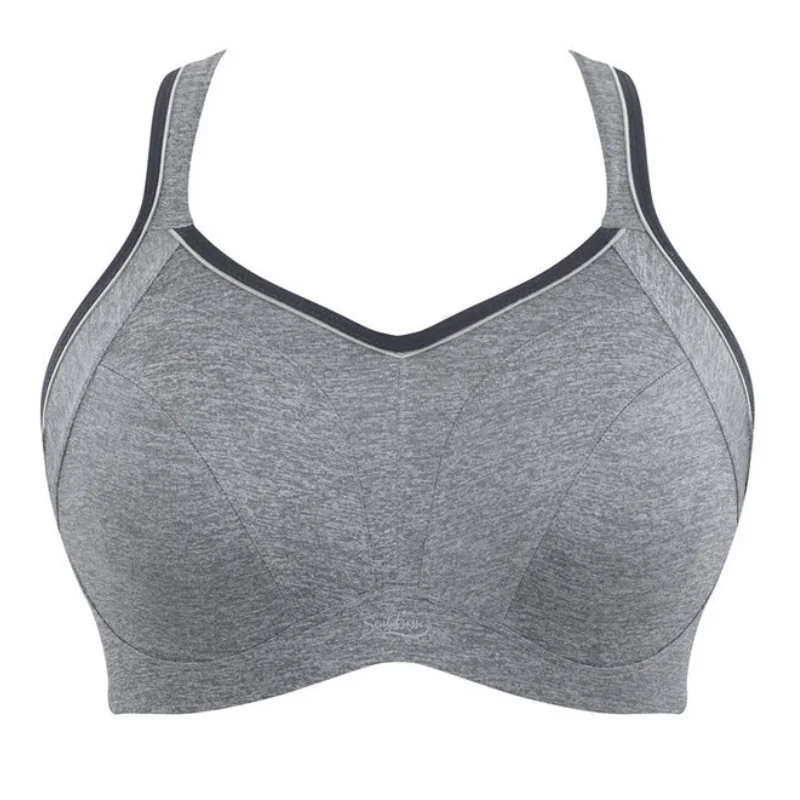 Bra with a foam - lined cup for a more structured shape​ Panache Activate Sports Bra Charcoal Marl