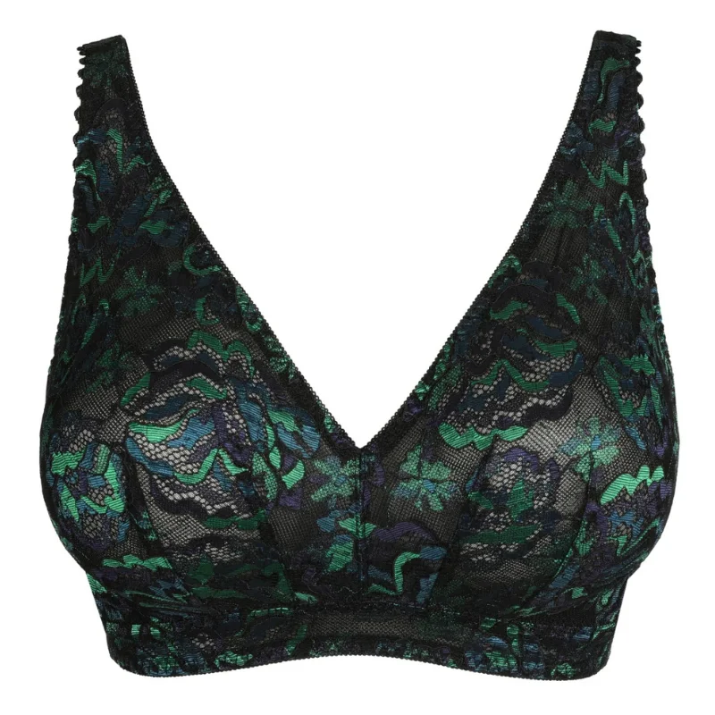 Silk bras for a luxurious and smooth texture​ Prima Donna San Angel Bralette Peacock Feather