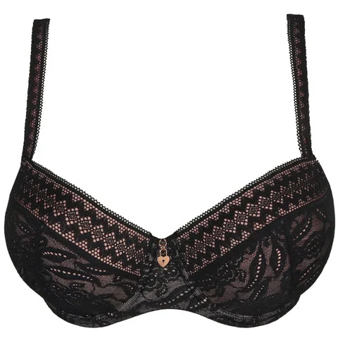 Bra with a bandeau style for a strapless and sleek look Prima Donna Twist Palermo Balcony Vertical Seam Bra Black Bra with a bandeau style for a strapless and sleek look Prima Donna Twist Palermo Balcony Vertical Seam Bra Black