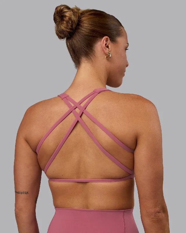 plunge t - shirt bras for a sleek appearanceAspire Sports Bra - Mauve Haze