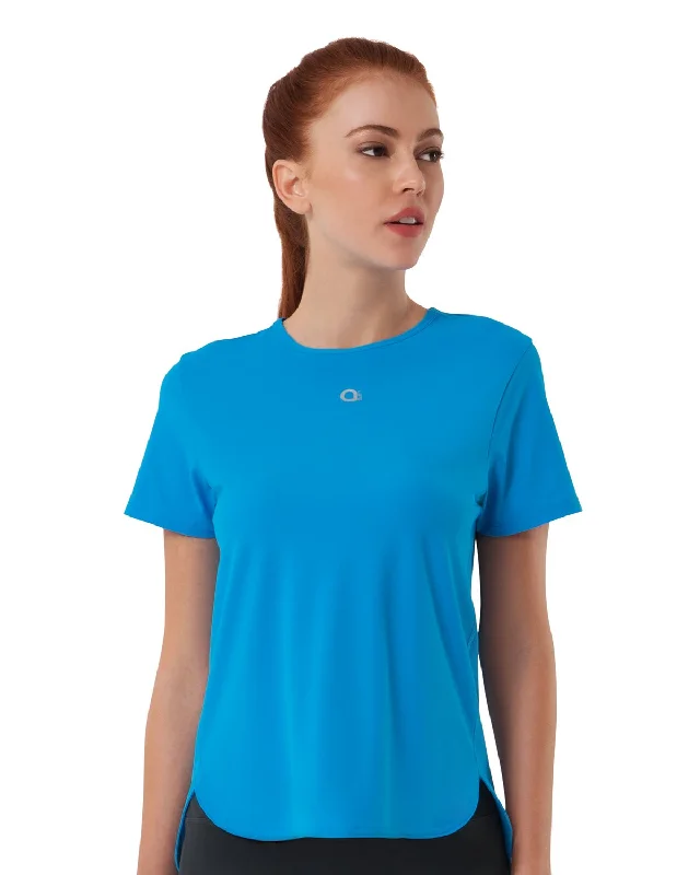 strapless bras for backless dressesSmooth and Seamless Fitness T-shirt - Diva Blue