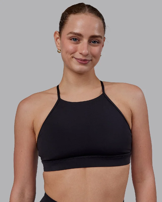 seamless sports bras for minimal chafingLift High Neck Sports Bra - Black
