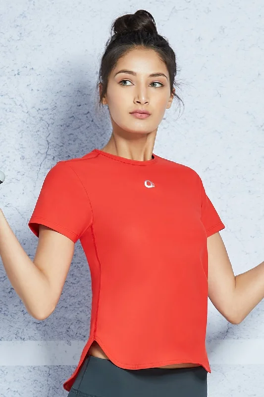 plunge wireless bras for a natural lookSmooth and Seamless Fitness T-shirt - Molten Lava