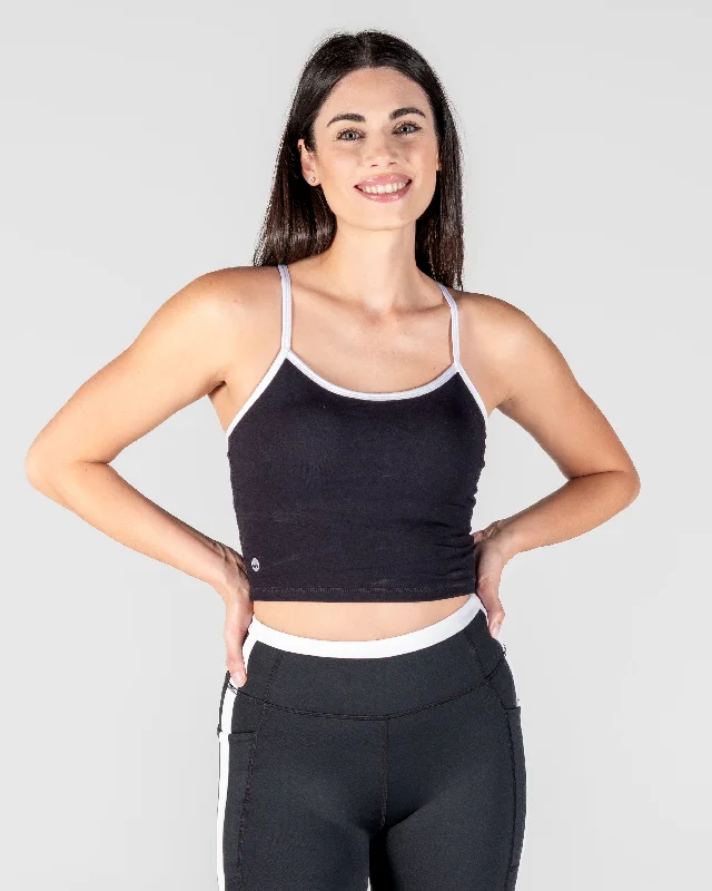 padded wireless bras for light supportSculpt Ava Crop Top - Black & White