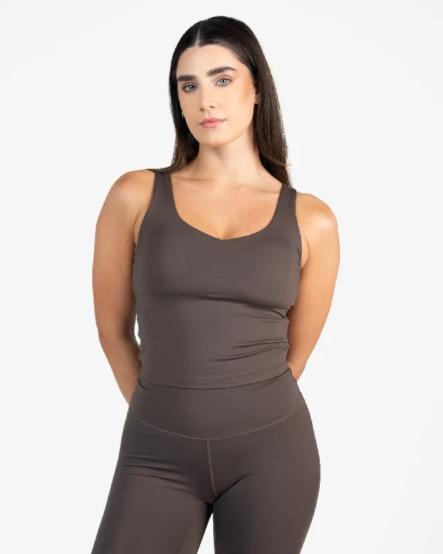 balconette push up bras for a lifted lookSkin Shakti Tank (Mid-Length) - Espresso