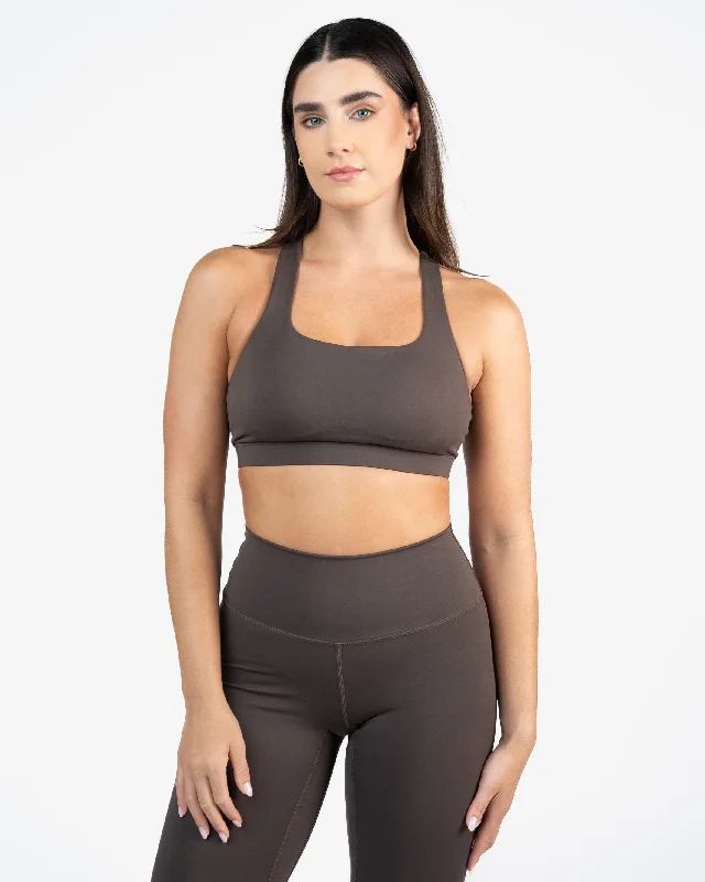 convertible sports bras for versatile useSquare Neck Bra - Espresso