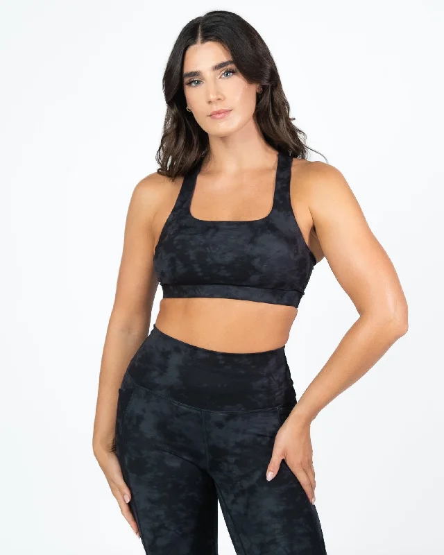 full cup padded bras for enhanced shapeSquare Neck Bra - Onyx Tie Dye