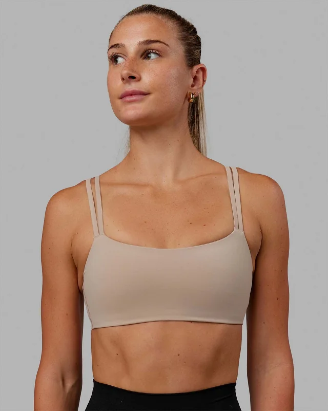 printed women sport bra with floral patternsVantage Sports Bra - Taupe