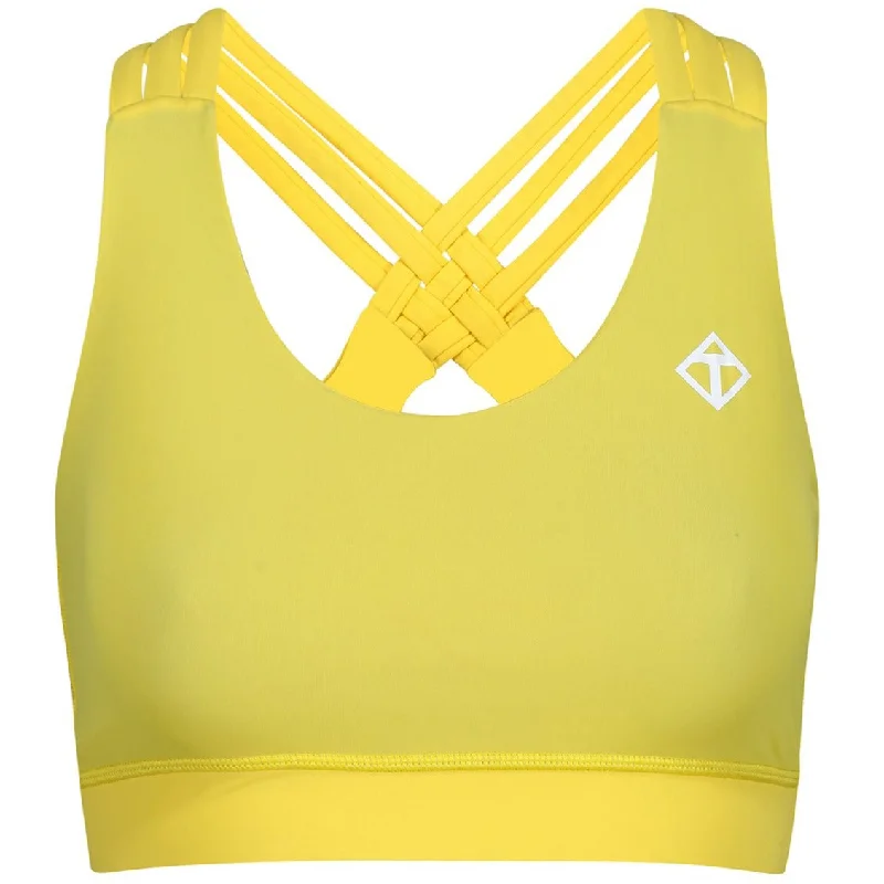 luxury brand women sport bra for high - end qualityYellow Cross Back Bra