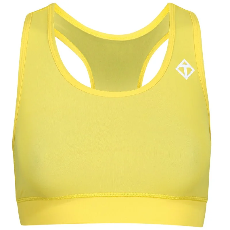 printed women sport bra with floral patternsYellow Racer Back Bra