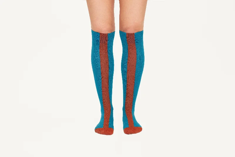 AMIRAH - Bold Central Stripe Cotton Blend Socks