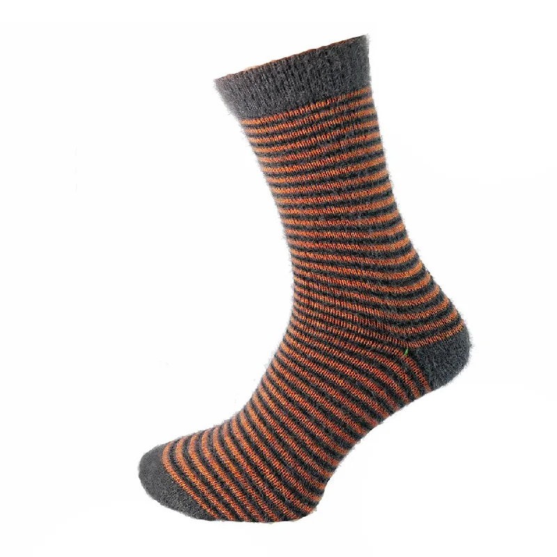 Dark grey with orange stripes Wool Blend socks