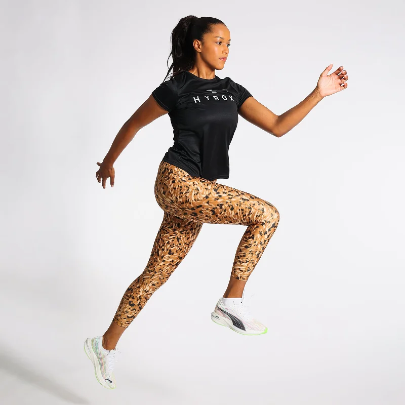 women tights with a ribbed texture for added interestHYROX|PUMA Safari Glam HW 7/8 Tight women tights with a ribbed texture for added interestHYROX|PUMA Safari Glam HW 7/8 Tight