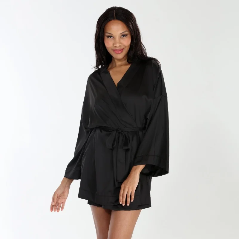 women lounge dress for a postpartum recovery outfitLove Story Robe In Black