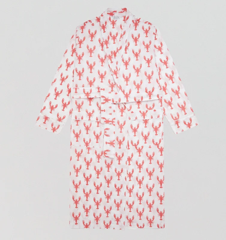 women lounge dress for a beach vacation as a cover - upOrganic cotton robe  [Lobsters]